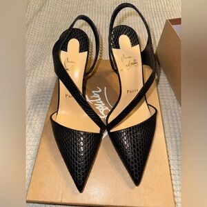 Christian Louboutin sling back heel Brandina 85 calf Jurassic